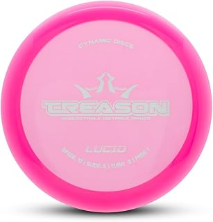 Dynamic Discs Lucid Treason Disc Golf Distance Driver | Understable Driver for Easy Distance & Control | Premium Lucid Plastic | Perfect for Hyzer-Flips & Turnover Shots | 170-175g (Colors May Vary)