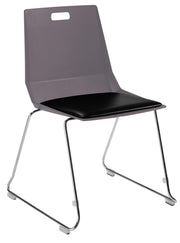 NPS Luvraflex Chair Charcoal Poly Back and Black Padded Seat by National Public Seating – Polypropylene, Charcoal/Black, Model LVC20-11-10