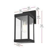Peter One Light Outdoor Wall Sconce Black by Lighting Design – 8.2", Iron, Black, Model OD413W14BK