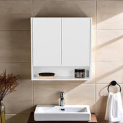 Double-Door Medicine Cabinet with Mirror by Tuhome – Engineered Wood, White, Model GLB11600