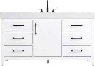 Elegant Kitchen and Bath 60" Single Bathroom Vanity in White