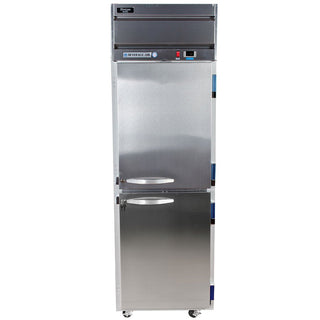 Beverage-Air HFS1-1HS 26" Horizon Series One Section Solid Half Door Reach-In Freezer 24 cu.ft. Capacity Stainless Steel Front Gray Painted Sides and Stainless Steel by Beverage