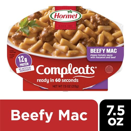 HORMEL COMPLEATS Beefy Mac / 7.5 Ounce (Pack of 7) / Microwave Meals Pasta & Noodle Dishes