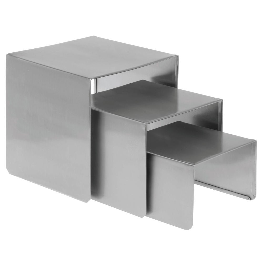 Smooth Stainless Steel Step Riser Set by HUBERT – Stainless Steel, Silver, Model 3198