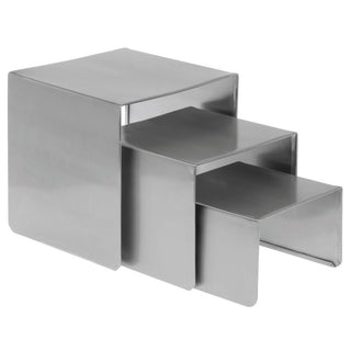 Smooth Stainless Steel Step Riser Set by HUBERT – Stainless Steel, Silver, Model 3198