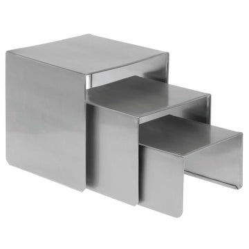 Smooth Stainless Steel Step Riser Set by HUBERT – Stainless Steel, Silver, Model 3198