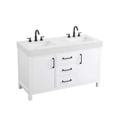 Elegant Kitchen and Bath 54" Double Bathroom Vanity in White by Elegant Lighting – unspecified, Wood, White, Model VF60654DWH