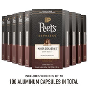 Peet's Coffee Major Dickason's Blend / 10 Count (Pack of 10) / 10 Coffee Gifts