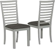 Starlight Canyon Home Rubberwood Upholstered Ladder Back Side Chairs Set of 2, Upholstered Dining Chairs for Kitchen and Dining Room, Grey