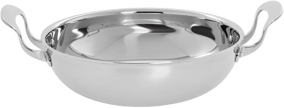 HUBERT Mirrored Stainless Steel Wok Pan - 11" Dia x 3 3/8" H