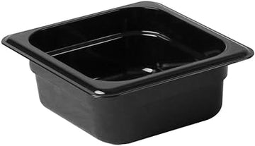 Thunder Group PLPA8162BK Food Pan, 1/6 Size, 2-1/2" deep, Shatter and Scratch Resistant, Dishwasher Safe, Polycarbonate, Black, NSF, Pack of 12