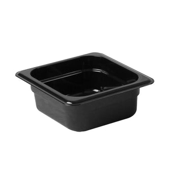 Food Pan by Thunder Group – 1/6, Polycarbonate (PC), Black, Pack of 12, Model PLPA8162BK