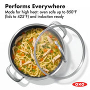 OXO 8QT Stockpot with Lid / Stainless Steel / 8.0 quarts Stockpots