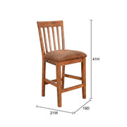 Light Brown Slatback Barstool Set by Starlight Canyon Home – Solid Wood, Mindi, Sinkai, Brown, Pack of 2
