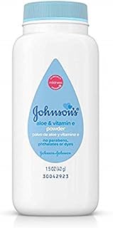 Johnson & Johnson 5256 Cornstarch Baby Powder w/Aloe Vera & Vitamin E (Pack of 96)