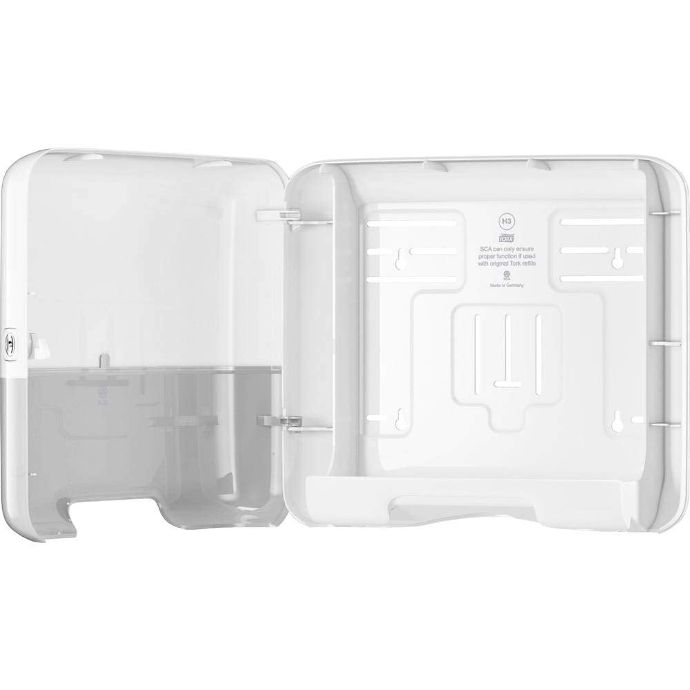 TOWEL DISPENSER ZICKZ.-THICK Mini by Tork – Plastic, White, Model 553100