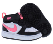 Court Borough Mid 2 Leather Infant/Toddler Shoes Size by Nike – 3 Toddler, Midnight Black/Sunset Pulse/White-black, Model CD7784005