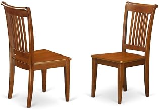Furnifact Solid Wood Slat-Back Dining Chairs with Wood Seat, Set of 2, Wooden Kitchen Chairs for Dining Room Table