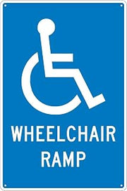 National Marker Notice Signs; Wheelchair Ramp, 18X12, .040 Aluminum (TM86G)
