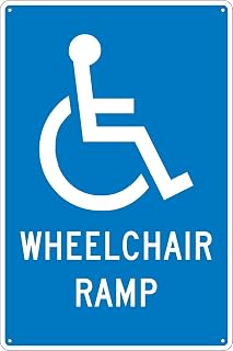 National Marker Notice Signs; Wheelchair Ramp, 18X12, .040 Aluminum (TM86G)
