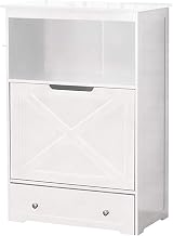 zoovilla Windsor Pet Feeders with storage - dog bowl stand, pet feeder station, White 13.78?D x 24.02?W x 35.04?H