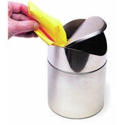 Countertop Trash Can with Swing Top Stainless Steel - 4 5/8Dia x 6 3/4"H by HUBERT – 4.625 x 4.625 x 6.75 inches, Stainless Steel, Silver
