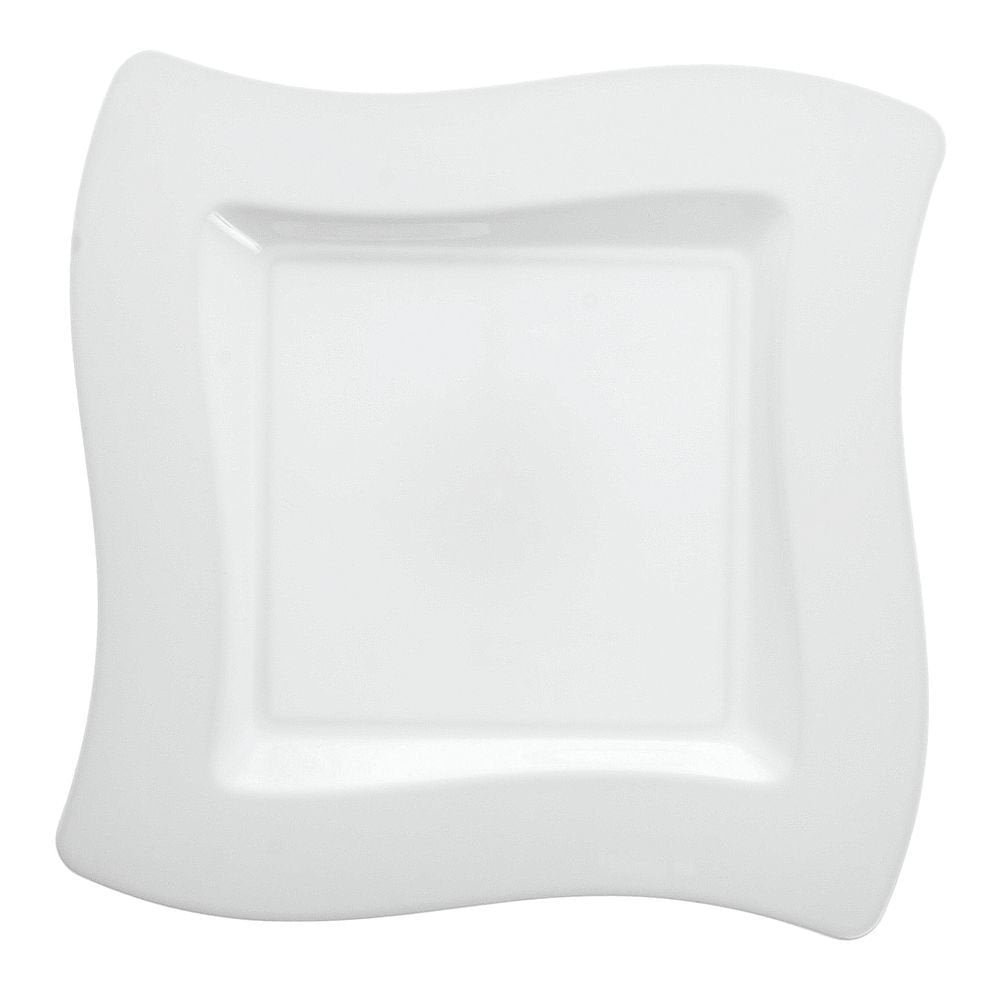 Wavetrends Plastic Dessert Plate - 120 per case (6 1/2" by Fineline settings – 6 1/2", Plastic, White, Model 106WH