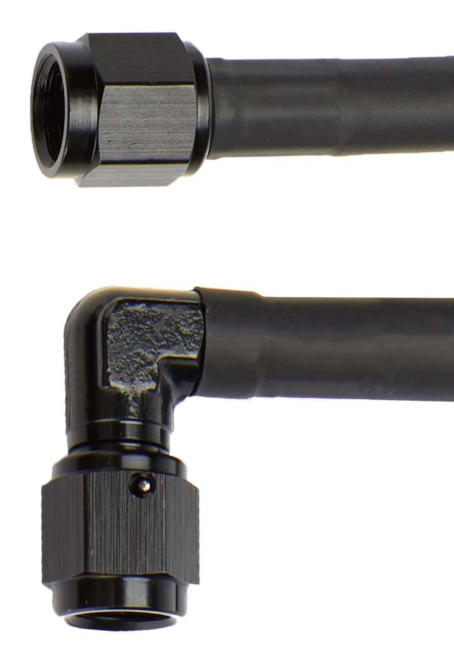 Coated Braided Line 40in #4 Hose -4 Str/-4 90 Deg by Allstar Performance – 40 inches, Plastic, Model ALL48427