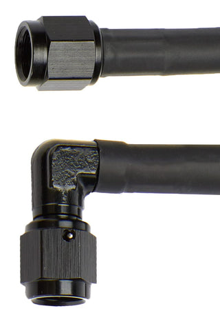 Coated Braided Line 40in #4 Hose -4 Str/-4 90 Deg by Allstar Performance – 40 inches, Plastic, Model ALL48427