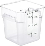 HUBERT Clear Square Food Storage Container - 7 13/100" L x 7 13/100" W x 7 29/100" H