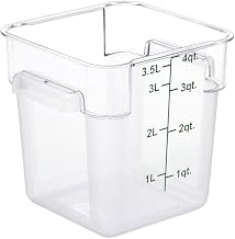 HUBERT Clear Square Food Storage Container - 7 13/100" L x 7 13/100" W x 7 29/100" H