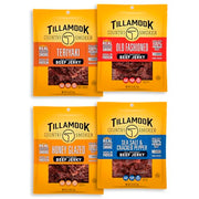 TILLAMOOK COUNTRY SMOKER Variety Pack / 2.5 Ounce (Pack of 4) / 4 Pack (Old Fashioned, Teriyaki, Sea Salt & Pepper, Honey Gla Jerky