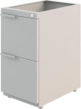 Global Industrial Interion Modular Partition 2 Drawer Pedestal, Gray