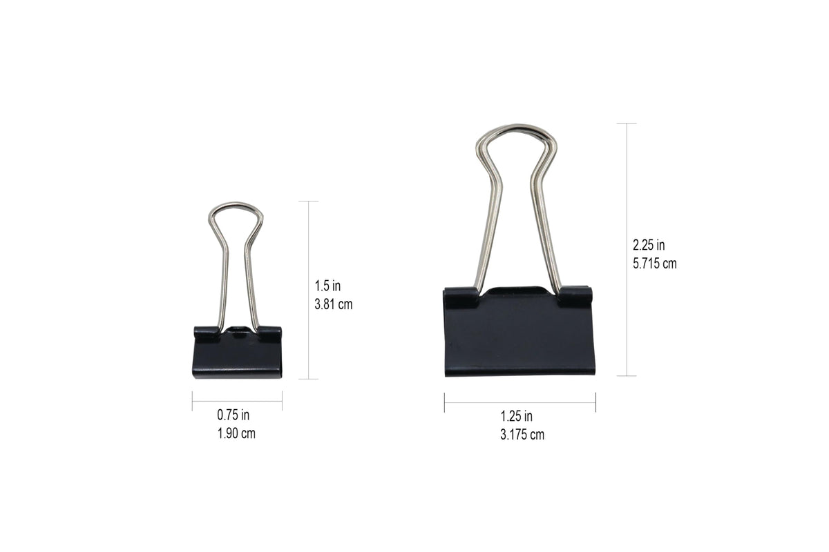 Black Fold Back Clips by Westcott – Alloy Steel, Assorted,black, Model 74019