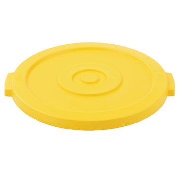 20 Gallon Plastic Trash Can Lid by Global Industrial – 19-7/8" Diameter x 1-1/4"H, 20.0 gallons, Polyethylene Resin, Yellow, Model 240459YL