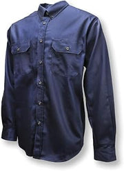 Radians VolCore Long Sleeve Cotton Button Down Fire Resistant Shirt, FRS-003, Navy, 5X-Large Tall