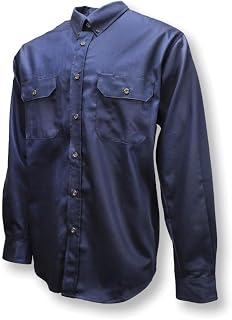 Radians VolCore Long Sleeve Cotton Button Down Fire Resistant Shirt, FRS-003, Navy, 4X-Large Tall
