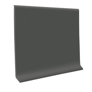 Pinnacle Rubber Cove Base 4"X1/8"X48" - Charcoal by Roppe – 50"L x 48"W x 4"H, Rubber, Charcoal, Model 40CR3P123
