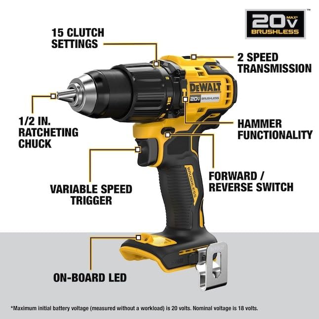 20V MAX 2-Tool Hammer Drill and Impact Combo Kit () by DEWALT – Pack of 6, Model DCK203P2