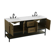 Elegant Kitchen and Bath 72" Double Bathroom Vanity in Chestnut Brown by Elegant Lighting – 72" W x 22" H x 24" D, Wood, Chestnut Brown, Model VF60772DMCB