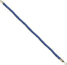 Global Industrial Vinyl Braided Rope 59" with Ends for Portable Gold Post, Blue