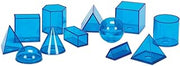 hand2mind Blue Power Geometric Solids (Set of 12)