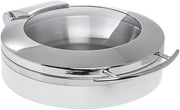 HUBERT Expressly 4 1/2 Qt Round Stainless and White Induction Chafer