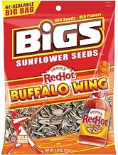 Bigs Franks RedHot Buffalo Wing Sauce Sunflower Seed, 5.35 Ounce -- 12 per case.