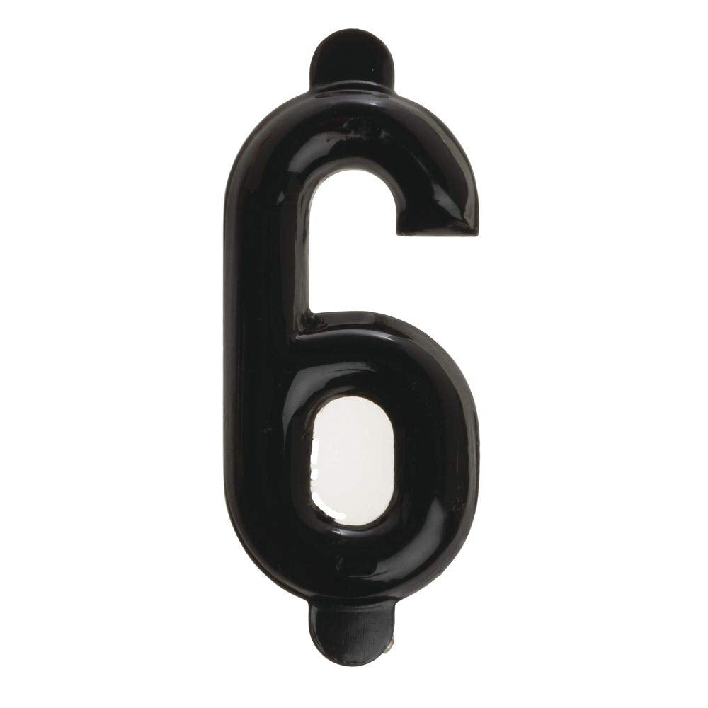 Black Plastic Embossed Number 6 & 9-1 1/2"H by SHAW & SLAVSKY INC – Plastic, Black, Model 101-#6