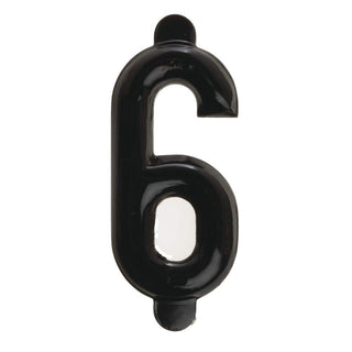 Black Plastic Embossed Number 6 & 9-1 1/2"H by SHAW & SLAVSKY INC – Plastic, Black, Model 101-#6
