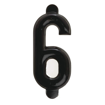 Black Plastic Embossed Number 6 & 9-1 1/2"H by SHAW & SLAVSKY INC – Plastic, Black, Model 101-#6