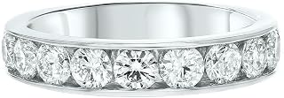 3ct Wedding Band Round Cut Moissanite Channel Set Half Eternity White Gold Plated
