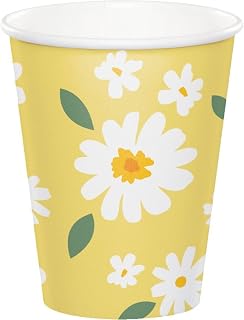 Creative Converting Sweet Daisy 9 Oz Paper Hot/Cold Cups, 8 Count