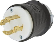 Hubbell HBL2721 Locking Plug, 30 amp, 3 Phase, 250V, L15-30P, Black and White